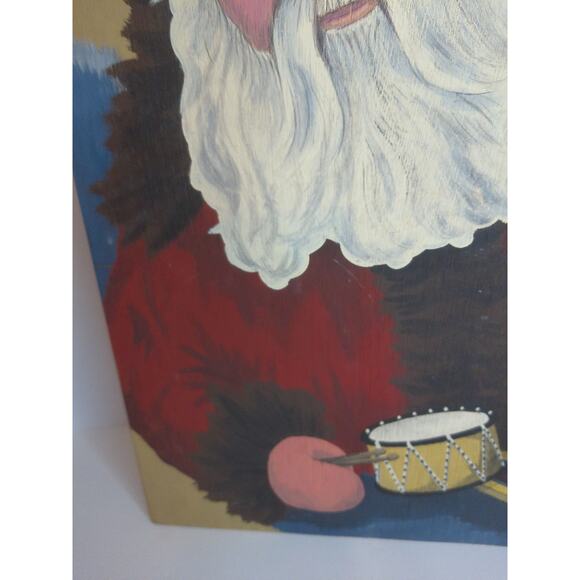 Ken Ferris Hand Painted Old World Christmas Santa Claus Wood Wall Decor - Picture 6 of 7